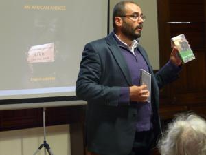 Dr Imad Karam speaking at the screening of An African Answer in Cumbria (Photo: Amira  Karam)