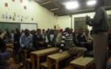 An African Answer being screened in a classroom in Egerton University
