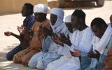 Imam Muhammad Ashafa (centre) prays with participants at the mediation workshop in Abeche, eastern Chad